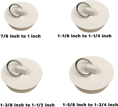 Vista 3 de CICITOYWO Tapones de drenaje de bañera, 4 piezas de tapón de goma para fregadero de cocina, baño, barra de lavandería, sello de tapón de agua