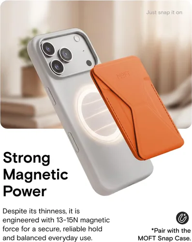 Vista 5 de MOFT Soporte Magnético para Billetera Compatible con iPhone Series 16/15/14/13/12, Ajuste de Ángulo y Compatibilidad con MagSafe, Soporte