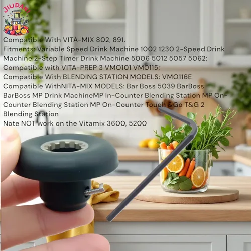 Vista 3 de Kit de reparación, tuerca de retención, enchufe de transmisión, llave Allen, pieza de repuesto 891 802 compatible con mezcladoras Vitamix y llave