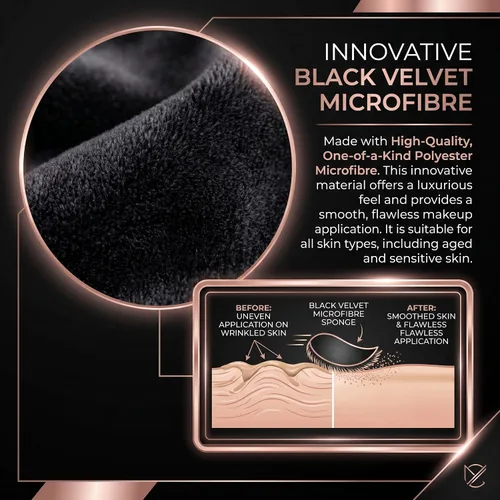 Vista 4 de BLEND & SNAP - Esponja de maquillaje triangular de terciopelo grande para una cobertura suave e impecable, esponja secante para base