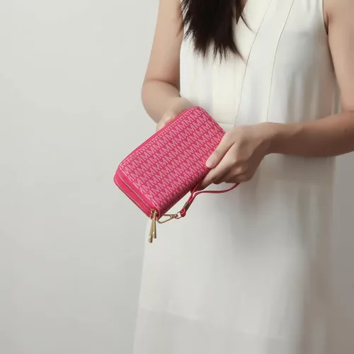 Vista 28 de MKF Collection Mia K - Cartera de pulsera para mujer, pequeña cartera de cuero vegano para tarjetas de crédito con cremallera y bolsillo