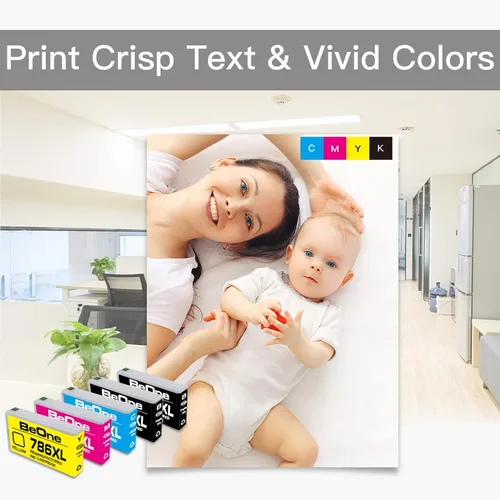 Vista 5 de BeOne Cartuchos de tinta remanufacturados de repuesto para Epson 786XL 786 XL T786 T786XL para usar con impresora Workforce Pro WF-4630 WF-4640