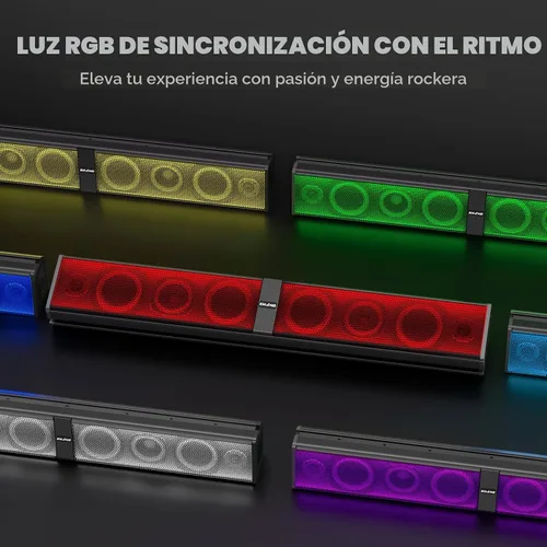 Vista 2 de Ehaho Barra de sonido UTV de 34 pulgadas con subwoofer, barra de sonido SXS de 8 altavoces con Bluetooth e iluminación RGB, altavoces impermeables