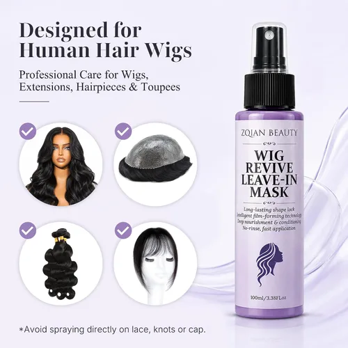 Vista 5 de Spray de peluca para cabello humano, spray acondicionador sin enjuague
