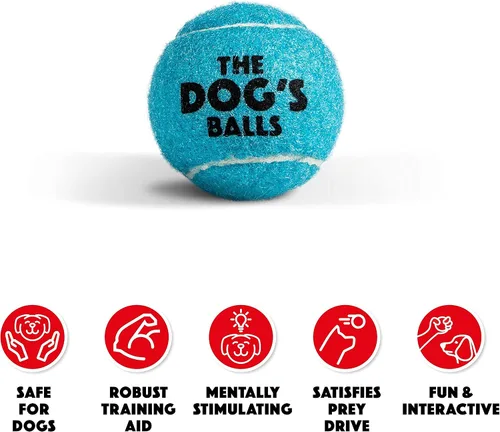 Vista 6 de The Little Dog's Balls - Pelotas de tenis para perros pequeños y cachorros, color azul, paquete de 6, pelotas de fieltro no abrasivas, núcleo