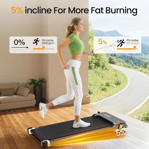 Vista 7 de Walking Pad, Dual-Sided Foot Massage Under Desk Treadmill for Home, 330Lbs Blanco