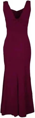 Vista 3 de DQHKOW Vestido largo de cóctel sin mangas con cuello en V para mujer