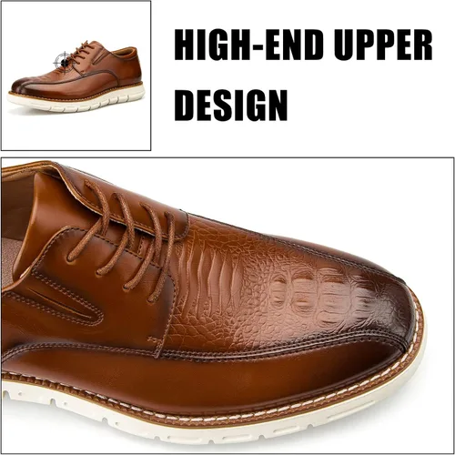 Vista 2 de JITAI Zapatos de vestir Oxford casuales para hombre, zapatos de moda de negocios con cordones para hombres