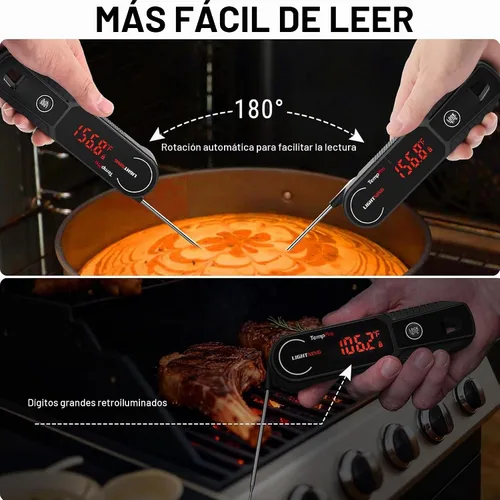 Vista 5 de TempPro TempSwift - Termómetro digital para carne de lectura instantánea de Negro