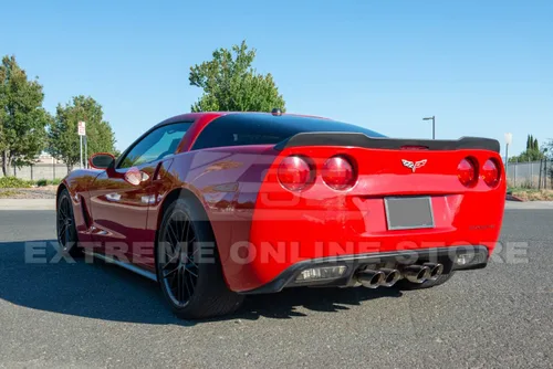 Vista 2 de Repuesto para todos los modelos Chevrolet Corvette C6 2005-2013 ZR1 Alerón de ala de tapa trasera de estilo extendido (plástico ABS, negro mate)