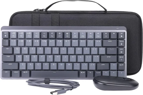 Vista 8 de Aenllosi Funda rígida para teclado mecánico Logitech MX, color negro Construcción de carcasa dura, diseño resistente al agua, diseño resistente a