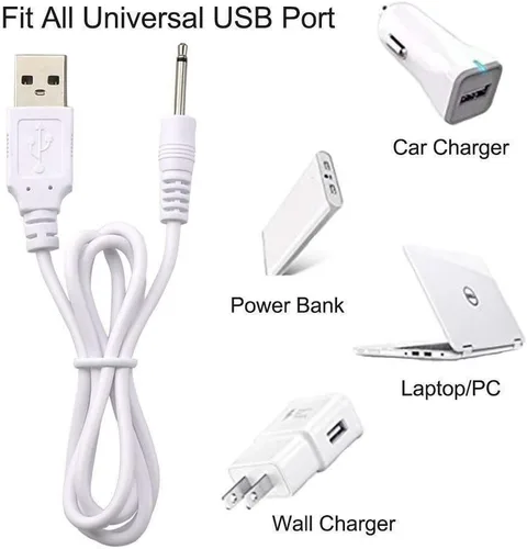Vista 4 de Cable adaptador USB de 0.098 in de repuesto DC Cable de carga rápida para varita recargable