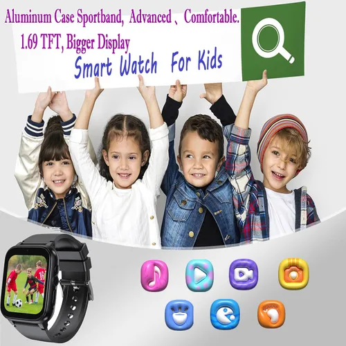 Vista 4 de Reloj inteligente para niños, reloj inteligente para niñas y niños con 26 juegos, grabadora de video y reproductor, calendario podómetro, linterna