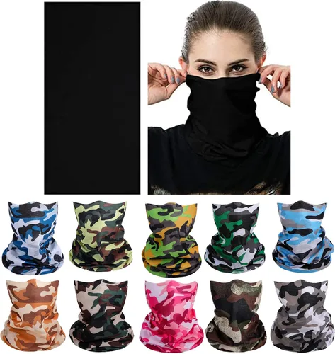 Vista 7 de Mascarillas de Polaina para el Cuello, Bufanda en Tubo, Bandanas Sin Costuras, Pañuelos para el Rostro, Cubierta Multiusos para la Cabeza