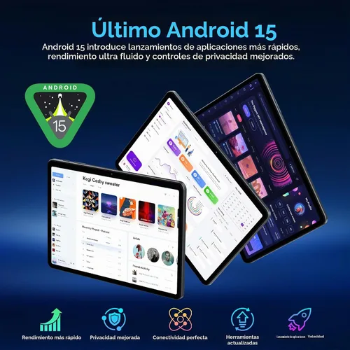 Vista 4 de Tableta 2026 Android 16, tableta de 10.1 pulgadas con pantalla HD, 18 GB de RAM 128 GB ROM /2 TB TF, Gemini AI 2.0, altavoz y cámaras Daul, 6000