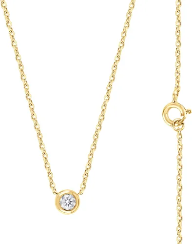 Vista 3 de La4ve Diamonds Colgante solitario redondo de plata de ley chapada en oro amarillo de 0.20 quilates (J-K, I2), joyería fina para mujeres y niñas