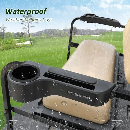 Vista 6 de Roykaw Reposabrazos de carrito de golf con soporte para tazas/reposabrazos de asiento trasero apto para EZGO/Club Car/Yamaha y la mayoría