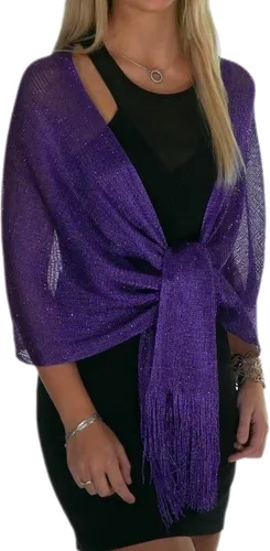 Vista 24 de ShineGlitz - Chales y mantones elegantes para mujer, para usar con ropa y vestidos de noche Negro 1