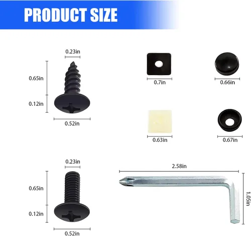 Vista 2 de gunhunt Kit de 8 tornillos para matrícula, pernos de acero inoxidable M6, sujetadores de matrícula estándar estadounidense, repuesto de tornillos