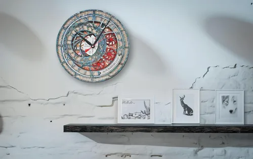 Vista 7 de Automaton Orloj Astronomical Moving Gears Wall Clock Wizard Tower Clock, Large Magic Wall Art, Personalized Gift, Open Silent Mechanism
