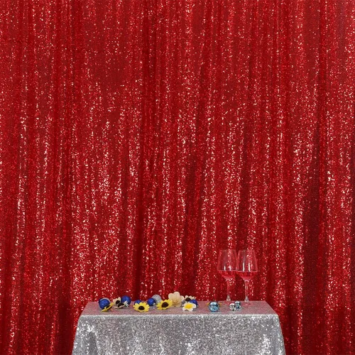 Vista 15 de Poise3EHome Cortina de Fondo de Lentejuelas Azul Bebé, 2 Paneles de 2 Pies x 8 Pies Fondo de Fotografía con Purpurina para Fiesta Baby Shower Boda