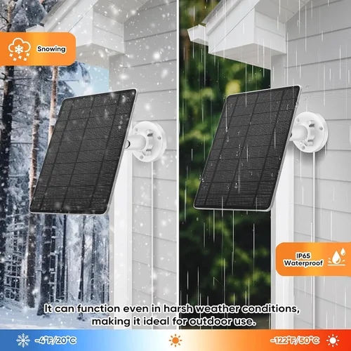 Vista 4 de Panel solar compatible con puerto USB tipo C de cámara anular, con cable de 9.8 pies, para Spotlight Cam Plus/Pro (batería) Stick Up Cam/Pro
