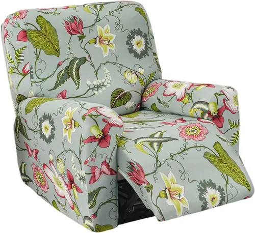 Vista 29 de KRFOONN Fundas elásticas para sillón reclinable con estampado, fundas para sillas reclinables de 4 piezas, fundas para sillón reclinable Lazy Boy