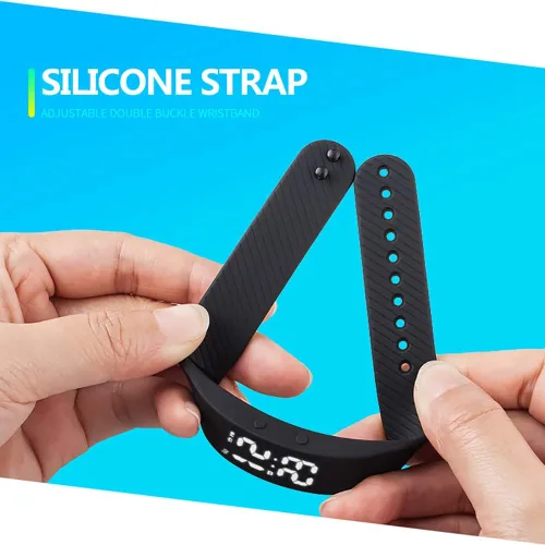 Vista 5 de Reloj digital deportivo impermeable para hombre reloj despertador podómetro con calorías rastreadores de fitness reloj inteligente ligero reloj