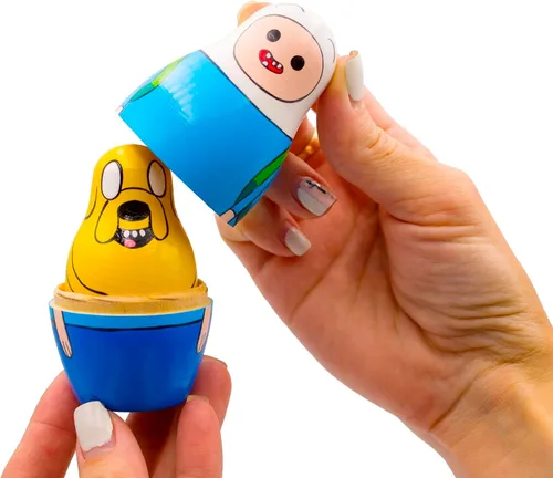 Vista 7 de AEVVV AdvTime Heroes Figures - Juego de muñecas anidables de madera, 5 piezas, Matryoshka rusa de madera de 3.5 pulgadas