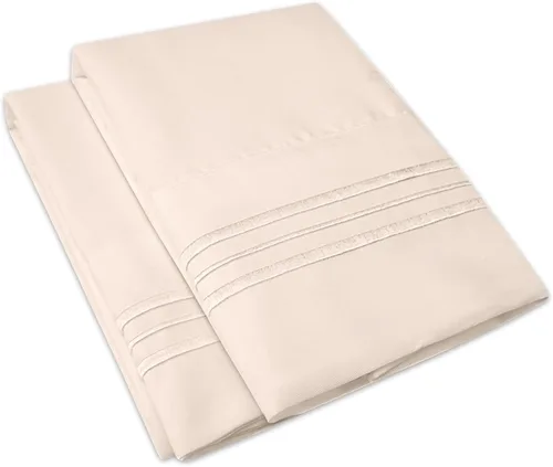 Vista 5 de 1500 Supreme Collection - Juego de 4 fundas de almohada para cama, bordadas de lujo, suaves y resistentes a las arrugas, transpirables, fundas
