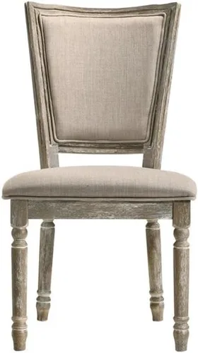 Vista 3 de Acme Gabrian - Silla auxiliar de comedor tapizada en gris recuperado (juego de 2)