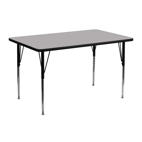 Vista 3 de EMMA + OLIVER Mesa de actividades ajustable con laminado térmico gris 24x48