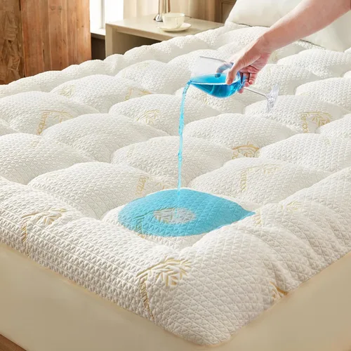 Vista 9 de Cubrecolchón prémium 100% impermeable tamaño individual, transpirable, protector de cama de rayón de bambú, funda de sábana de bolsillo profundo
