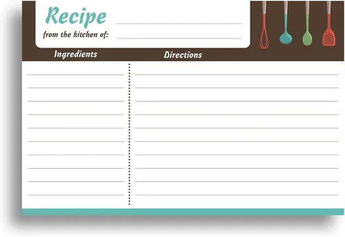 Vista 3 de Home Advantage 50 tarjetas modernas de recetas de cocina, tarjetas de doble cara de 4 x 6