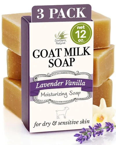 Vista 16 de Southern Natural Barra de jabón de leche de cabra de lodo y carbón del Mar Muerto, jabón facial y corporal para pieles sensibles con aceite esencial