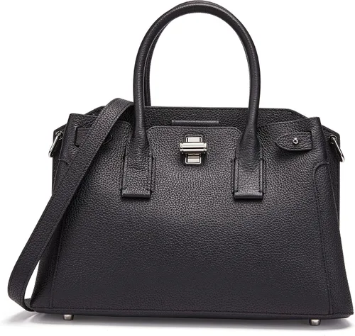 Vista 7 de Bolso de cuero para mujer, con asa superior media, con correas