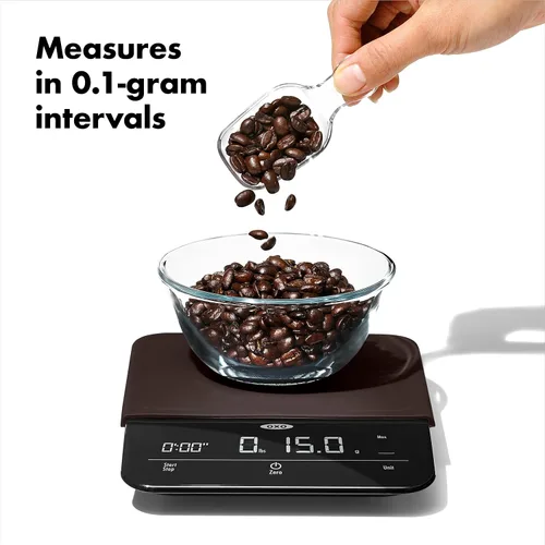 Vista 3 de OXO Brew - Báscula de café de precisión de 6 libras con temporizador, color negro