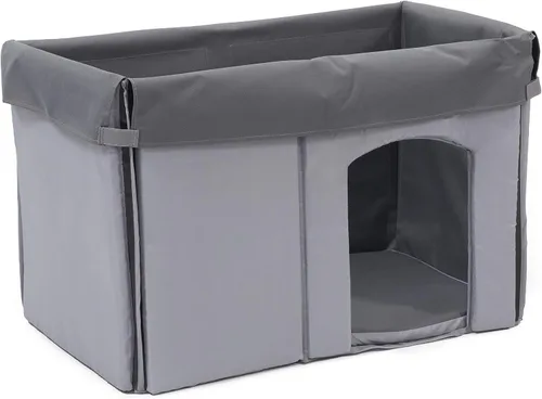 Vista 10 de MidWest Homes for Pets Eilio - Casa plegable de madera para perros, no requiere herramientas para el montaje, casa para perros ideal para razas