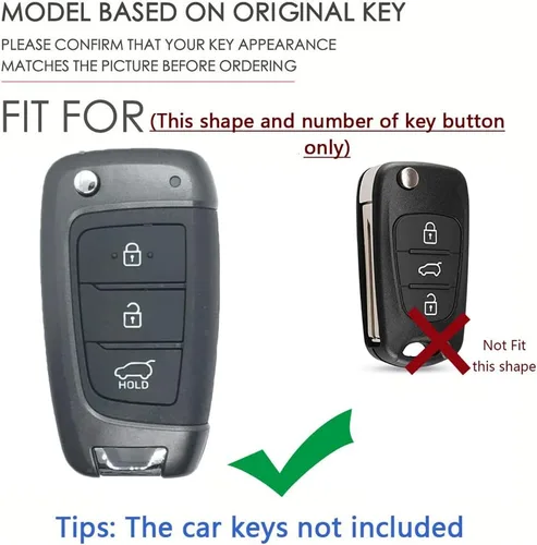 Vista 2 de SANRILY Marco de aleación de aluminio y funda de cuero genuino para llavero Hyundai I30 Kona 2017 en adelante, Veloster 2018 sin llave, protección