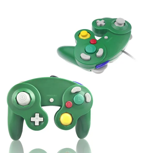 Vista 2 de Reiso Gamecube Controller, 2 Pack NGC Classic Wired Controller for Wii Game cube Console (Orange and Green)