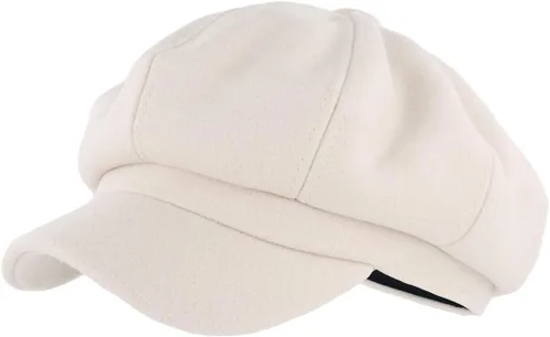 Vista 9 de Gisdanchz Boina de lana con visera para mujer, gorra de taxista para invierno Marrón