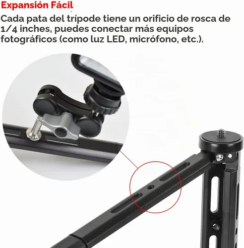 Vista 4 de Mini trípode de aluminio, trípode de mesa de escritorio para Zhiyun Smooth Q/4, Crane Plus/2, Weebill s, Ronin S/SC/RS2/RSC2, Osmo Mobile