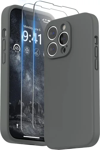 Vista 14 de SURPHY Funda diseñada para iPhone 14 Pro Max con protector de pantalla, (con protección de cámara y forro de microfibra suave), funda de silicona