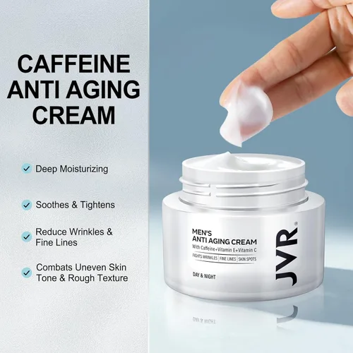 Vista 2 de JVR Hidratante facial para hombre, crema hidratante antienvejecimiento, hidratante facial ligero para hombres, antiarrugas, loción facial