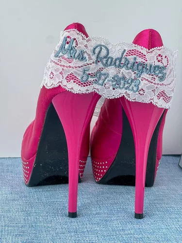 Vista 2 de Liguero de boda azul polvoriento, regalo personalizado para despedida de soltera