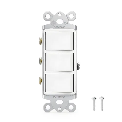 Vista 18 de Baomain Interruptor basculante dúplex de 15 Amp, 120 voltios, Interruptor combinado de CA monofólico
