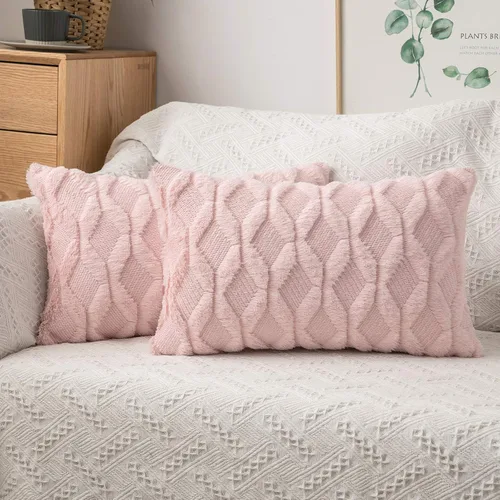 Vista 20 de MIULEE juego de 2 fundas de almohada de lana sintética, bordadas, para sillón, sofá, dormitorio, auto, fundas decorativas