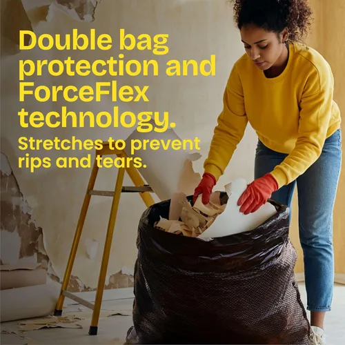 Vista 4 de Glad ForceFlex - Bolsas de basura resistentes con cordón ajustables con Clorox, Mountain Air, 30 galones, 50 unidades (el paquete puede variar)