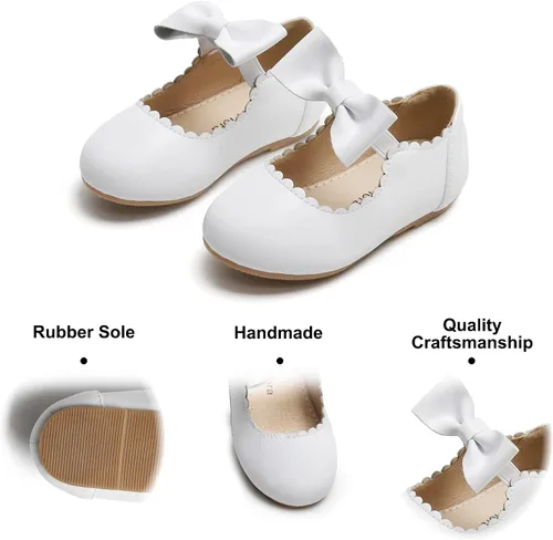 Vista 5 de Felix & Flora Zapatos de vestir para niña de las flores, zapatos planos de ballet para niñas, para fiestas, escuela, boda