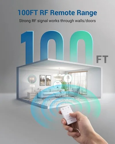 Vista 9 de DEWENWILS Toma de control remoto inalámbrico, interruptor de salida eléctrico programable y ampliable, rango de 100 pies